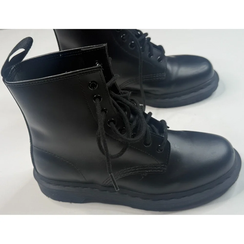 Dr.‎ Martens 1460 Mono Men's Black Mono Smooth Lace Up Boots Size 8M